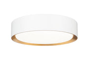 Kawan 1 Light 12" Flush Mount in Matte White + Modern Gold