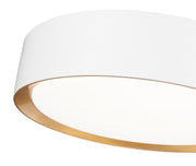 Kawan 1 Light 12" Flush Mount in Matte White + Modern Gold