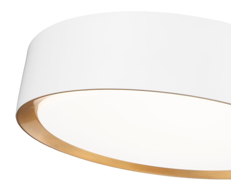 Kawan 1 Light 12" Flush Mount in Matte White + Modern Gold