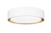 Kawan 1 Light 12" Flush Mount in Matte White + Modern Gold