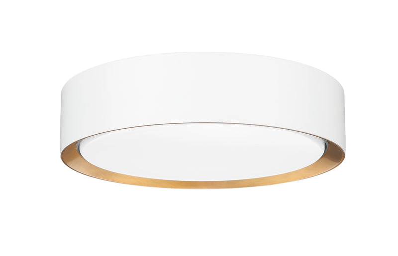 Kawan 1 Light 12" Flush Mount in Matte White + Modern Gold