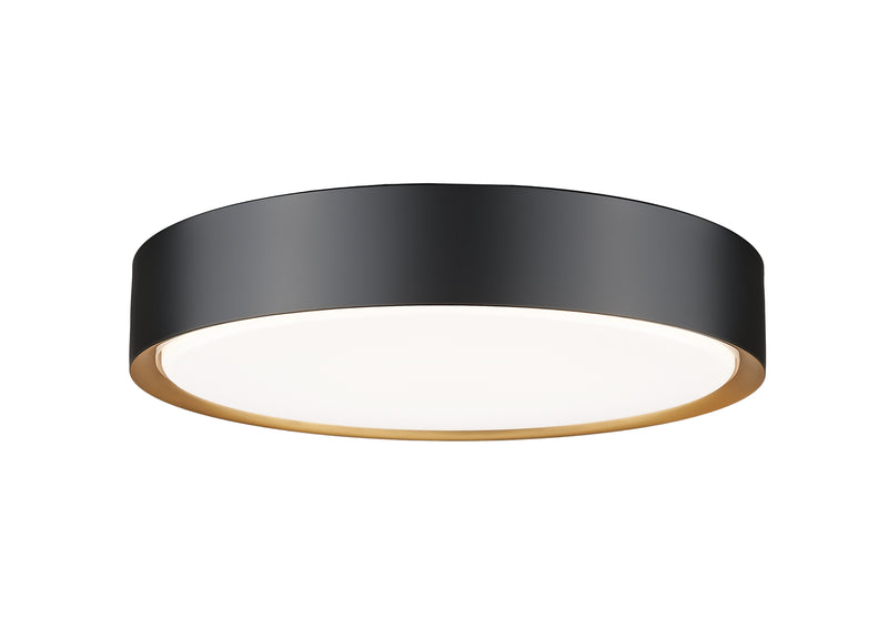 Kawan 1 Light 16" Flush Mount in Matte Black + Modern Gold