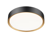 Kawan 1 Light 16" Flush Mount in Matte Black + Modern Gold