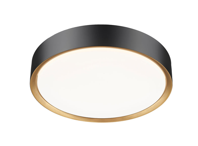 Kawan 1 Light 16" Flush Mount in Matte Black + Modern Gold
