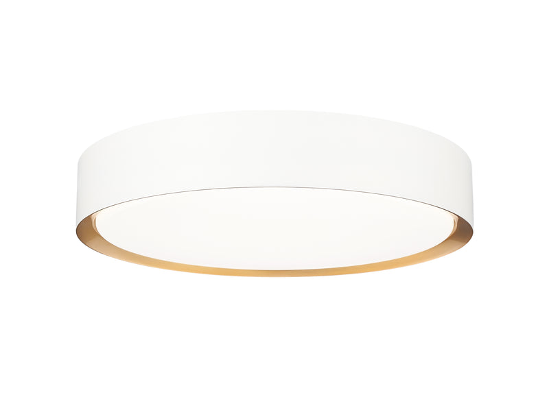 Kawan 1 Light 16" Flush Mount in Matte White + Modern Gold