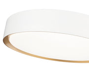 Kawan 1 Light 16" Flush Mount in Matte White + Modern Gold