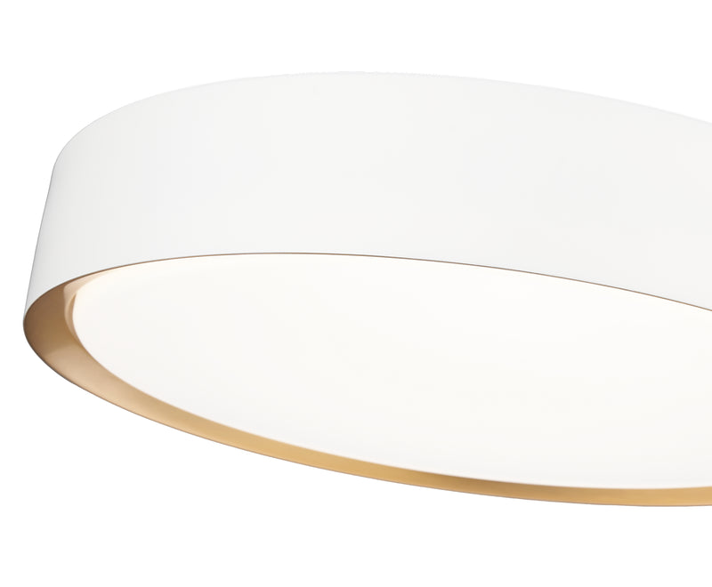 Kawan 1 Light 16" Flush Mount in Matte White + Modern Gold
