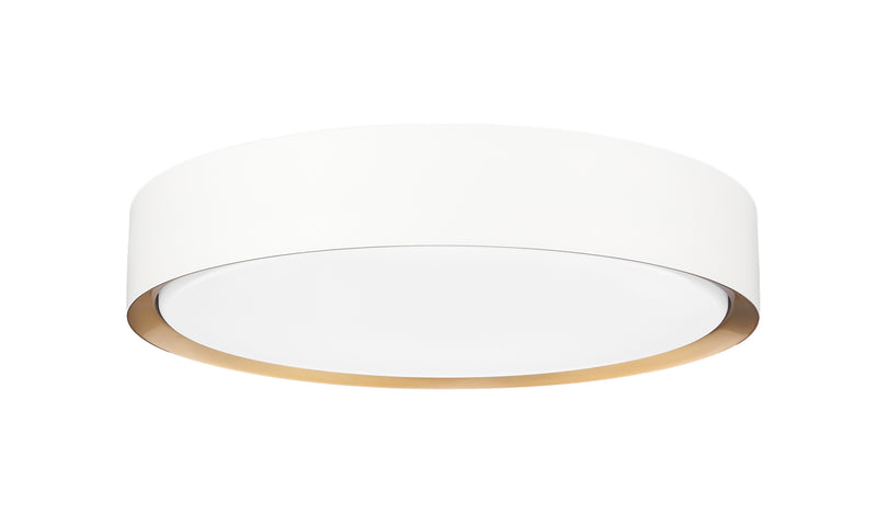 Kawan 1 Light 16" Flush Mount in Matte White + Modern Gold