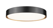 Kawan 1 Light 20" Flush Mount in Matte Black + Modern Gold
