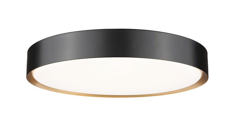 Kawan 1 Light 20" Flush Mount in Matte Black + Modern Gold