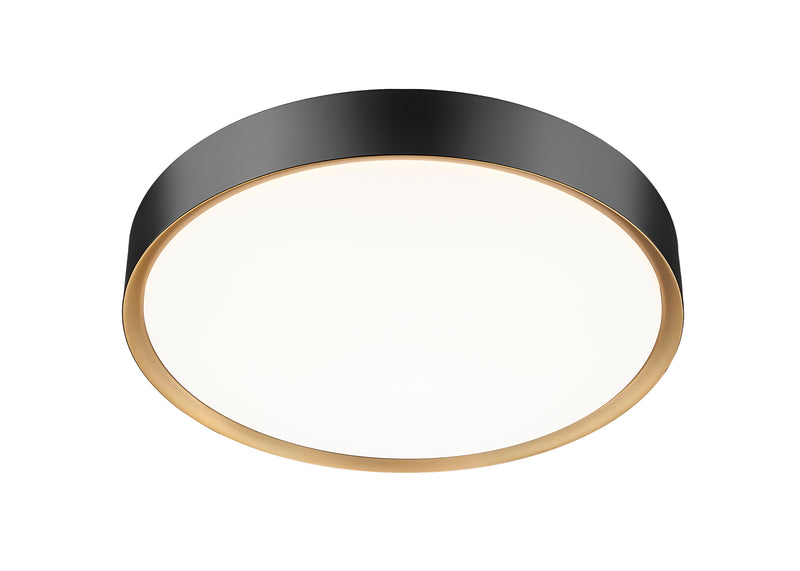 Kawan 1 Light 20" Flush Mount in Matte Black + Modern Gold