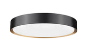 Kawan 1 Light 20" Flush Mount in Matte Black + Modern Gold
