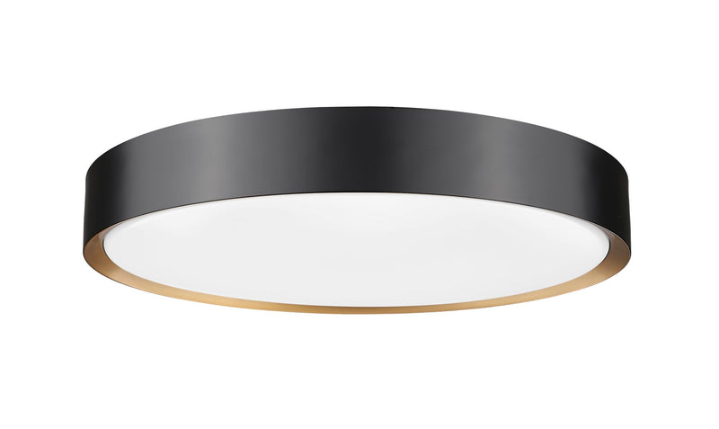 Kawan 1 Light 20" Flush Mount in Matte Black + Modern Gold