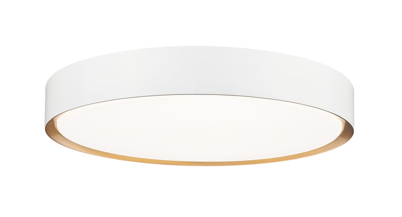 Kawan 1 Light 20" Flush Mount in Matte White + Modern Gold