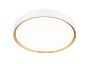 Kawan 1 Light 20" Flush Mount in Matte White + Modern Gold