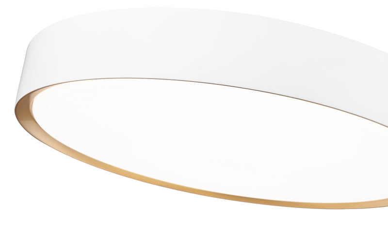 Kawan 1 Light 20" Flush Mount in Matte White + Modern Gold