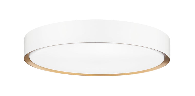 Kawan 1 Light 20" Flush Mount in Matte White + Modern Gold