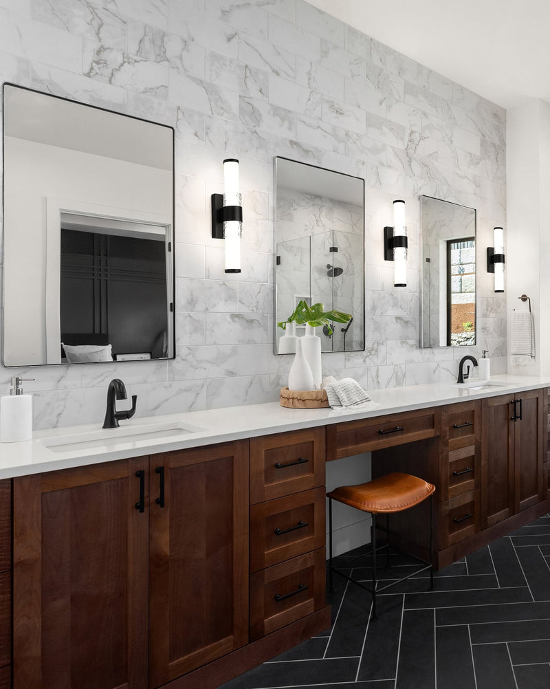 Egon 1 Light 18" Vanity in Matte Black in a room setting