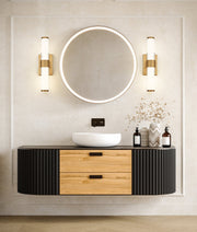 Egon 1 Light 18" Vanity in Modern Gold in a room setting