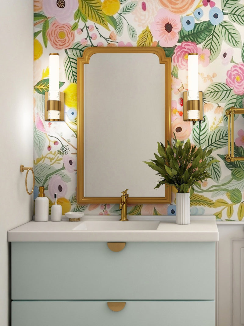 Egon 1 Light 4.75" Wall Sconce in Modern Gold in a room setting