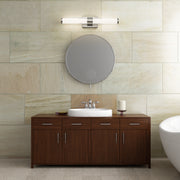 Egon 1 Light 25" Vanity in Brushed Nickel in a room setting