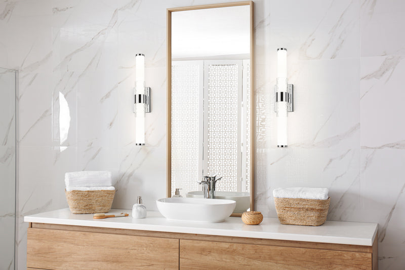 Egon 1 Light 25" Vanity in Chrome in a room setting