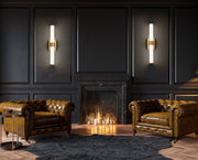 Egon 1 Light 25" Vanity in Modern Gold in a room setting