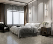 Egon 1 Light 32" Vanity in Brushed Nickel in a room setting