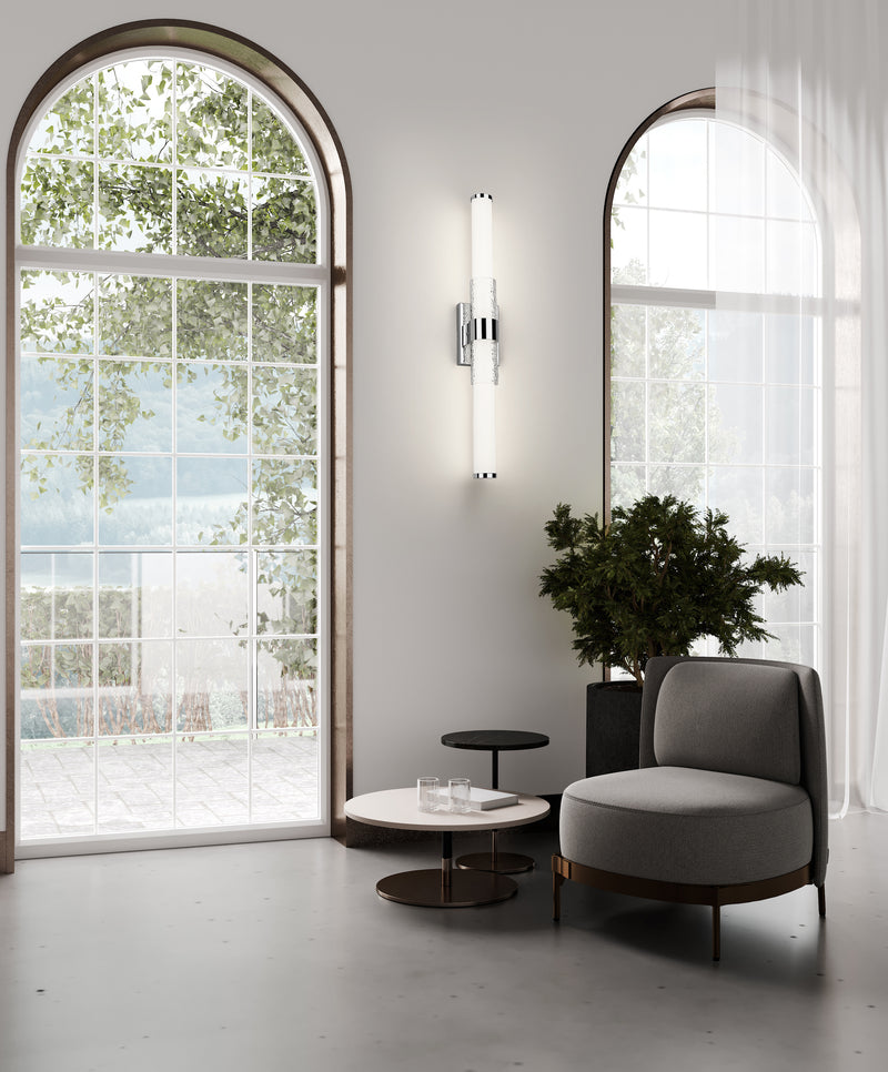 Egon 1 Light 32" Vanity in Chrome in a room setting