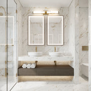 Egon 1 Light 32" Vanity in Modern Gold in a room setting