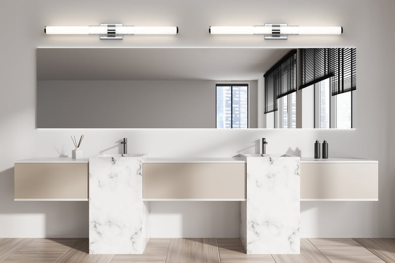 Egon 1 Light 40" Vanity in Chrome in a room setting