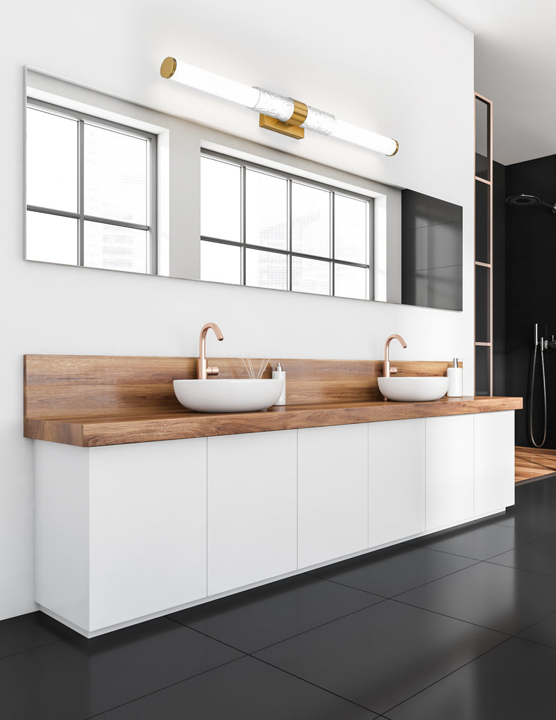 Egon 1 Light 40" Vanity in Modern Gold in a room setting