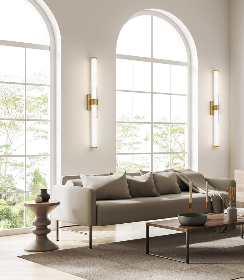 Egon 1 Light 40" Vanity in Modern Gold in a room setting