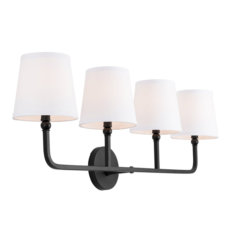 Dawson 4-Light Vanity in Matte Black - Lamps Expo