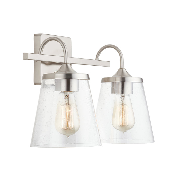 Jayne 2-Light Vanity in Brushed Nickel - Lamps Expo