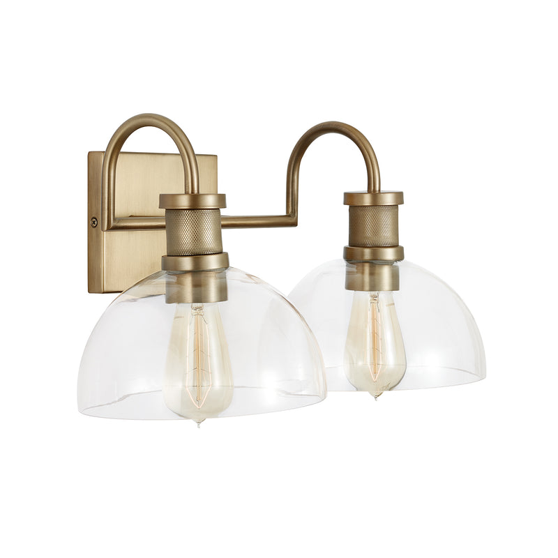 Cassidy 2-Light Vanity in Aged Brass - Lamps Expo