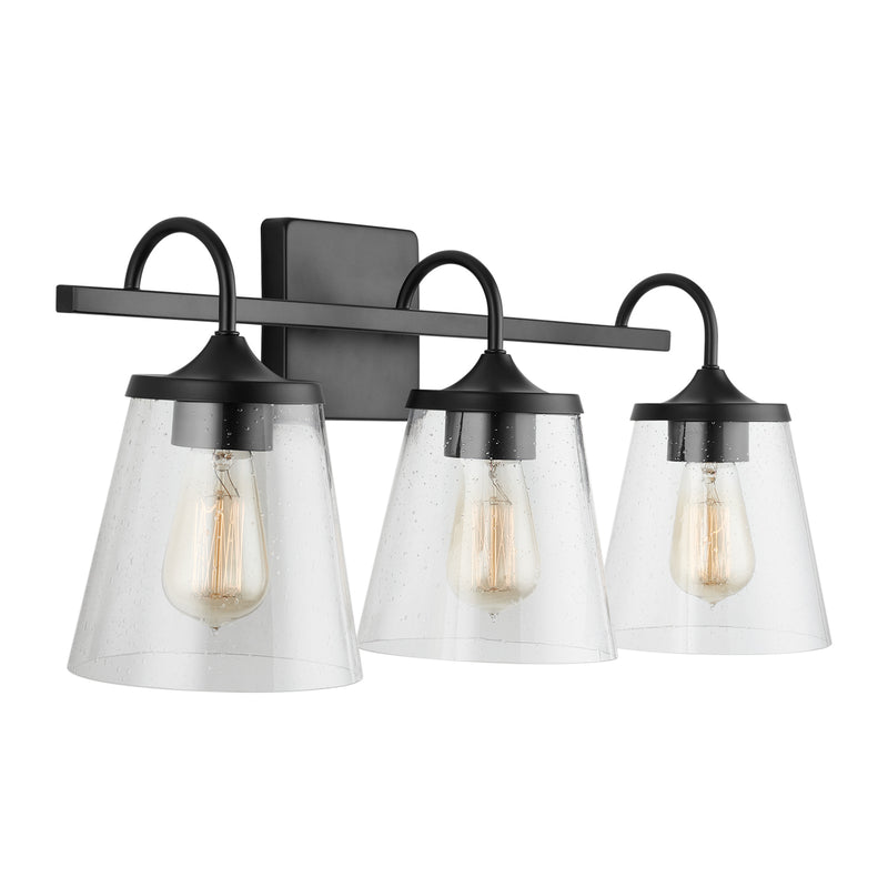 Jayne 3-Light Vanity in Matte Black - Lamps Expo