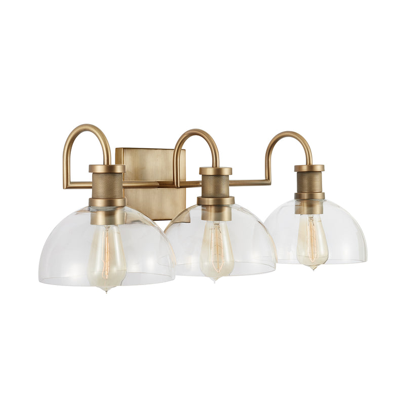 Cassidy 3-Light Vanity in Aged Brass - Lamps Expo