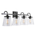 Jayne 4-Light Vanity in Matte Black - Lamps Expo