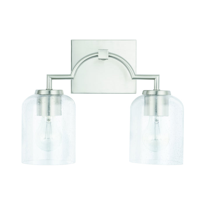 Carter 2-Light Vanity in Brushed Nickel - Lamps Expo