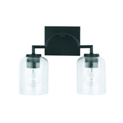 Carter 2-Light Vanity in Matte Black - Lamps Expo