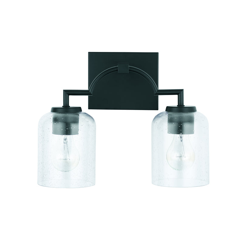 Carter 2-Light Vanity in Matte Black - Lamps Expo