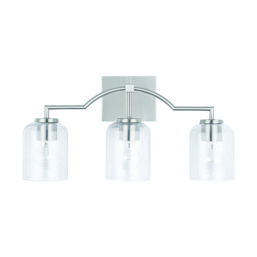Carter 3-Light Vanity in Brushed Nickel - Lamps Expo