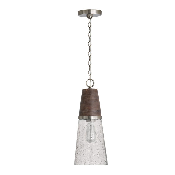 Connor 1-Light Pendant in Barnhouse and Matte Nickel - Lamps Expo