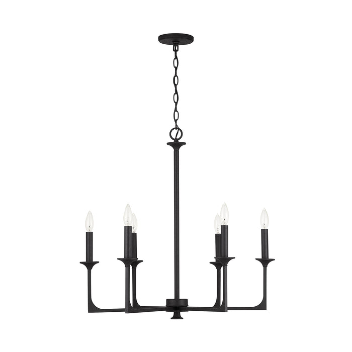 Clint 6-Light Chandelier in Black Iron - Lamps Expo