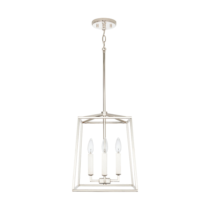 Thea 4-Light Foyer Pendant in Polished Nickel - Lamps Expo