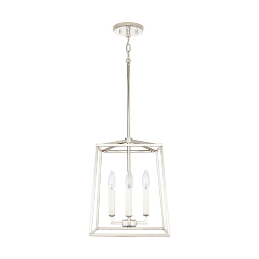 Thea 4-Light Foyer Pendant in Polished Nickel - Lamps Expo