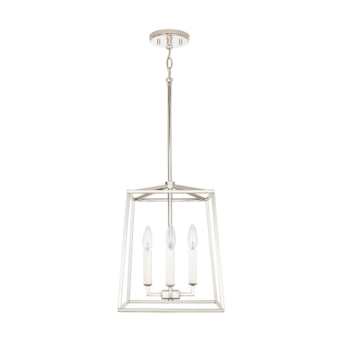 Thea 4-Light Foyer Pendant in Polished Nickel - Lamps Expo