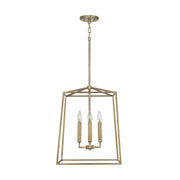 Thea 4-Light Foyer Pendant in Aged Brass - Lamps Expo