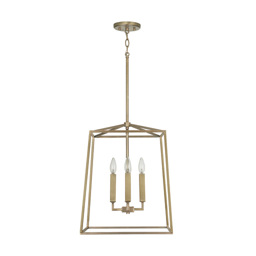 Thea 4-Light Foyer Pendant in Aged Brass - Lamps Expo